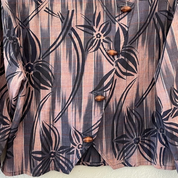 Vintage 90’s Doncaster Mandarin-Style Ikat Toggle Blazer Size 6 - Picture 4 of 9